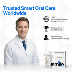 usmile C10 high-pressure pulse cleans between teeth and around braces