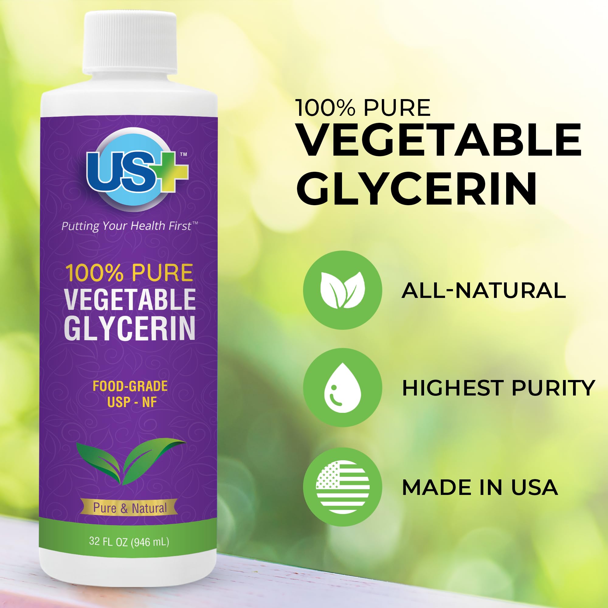 US+ glycerin application on hair demonstrates conditioning and shine