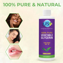 US+ glycerin ingredients highlight pure, additive-free formula