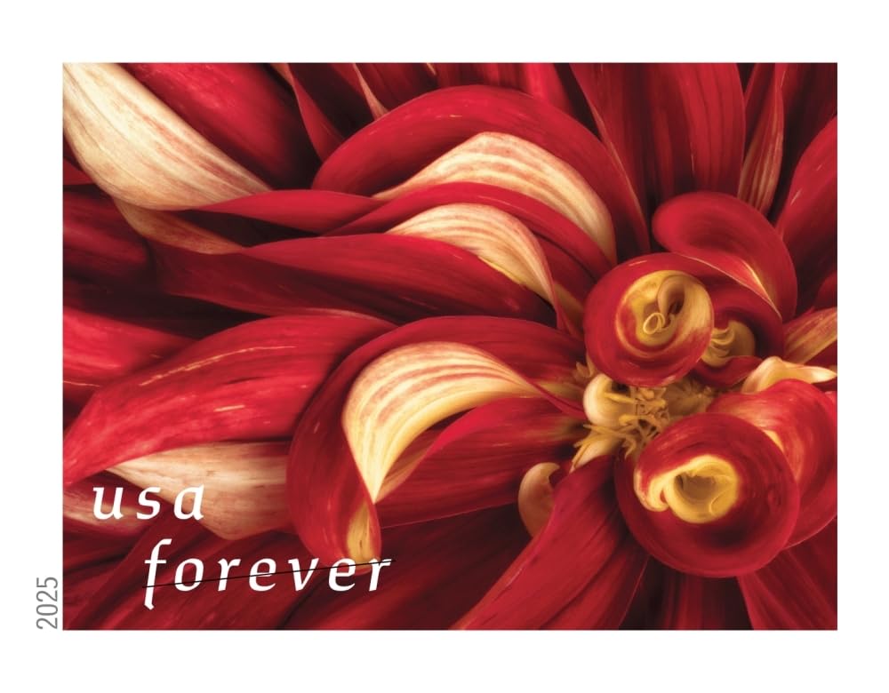 USPS Dahlias Forever stamps booklet of 20 presents collectible format.