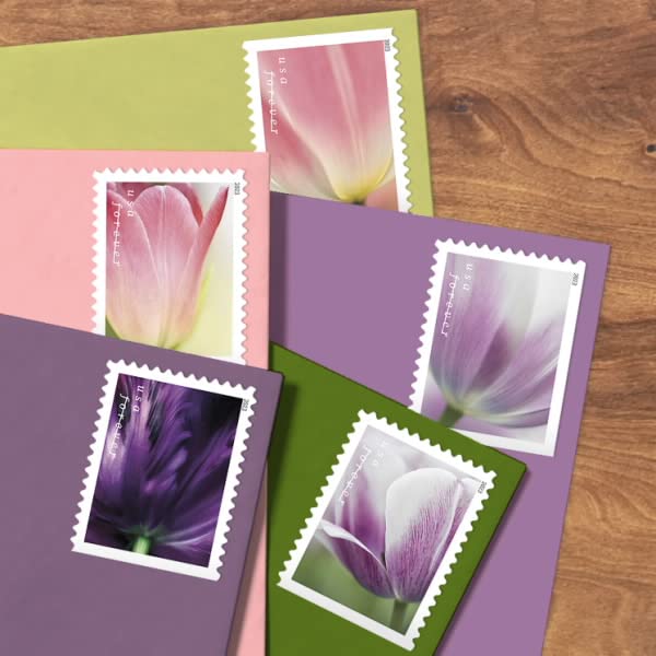 USPS Tulip Blossom design on stamp enhances spring envelopes