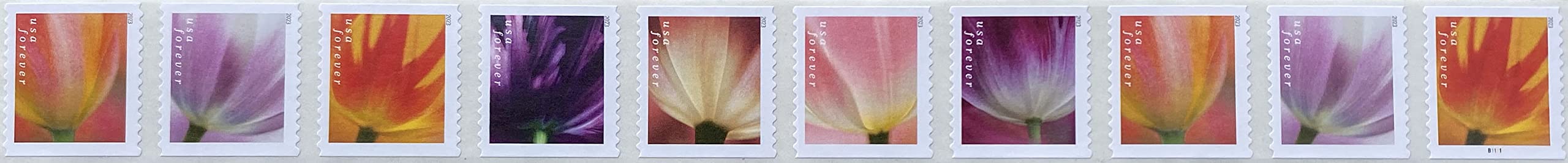 USPS Tulip Blossom Forever stamp 10-count strip for reliable first-class mail
