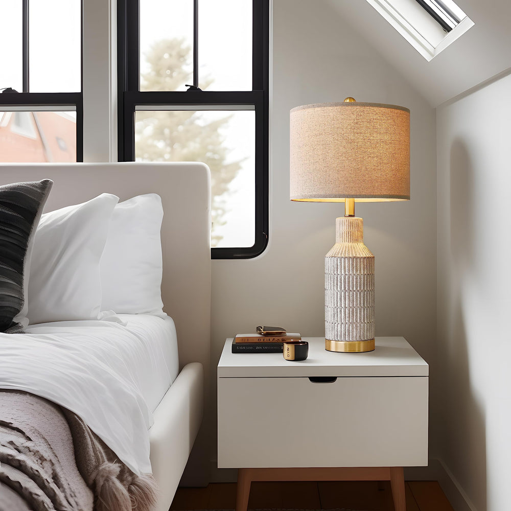 Two USumkky lamps on a nightstand creating balanced bedside lighting
