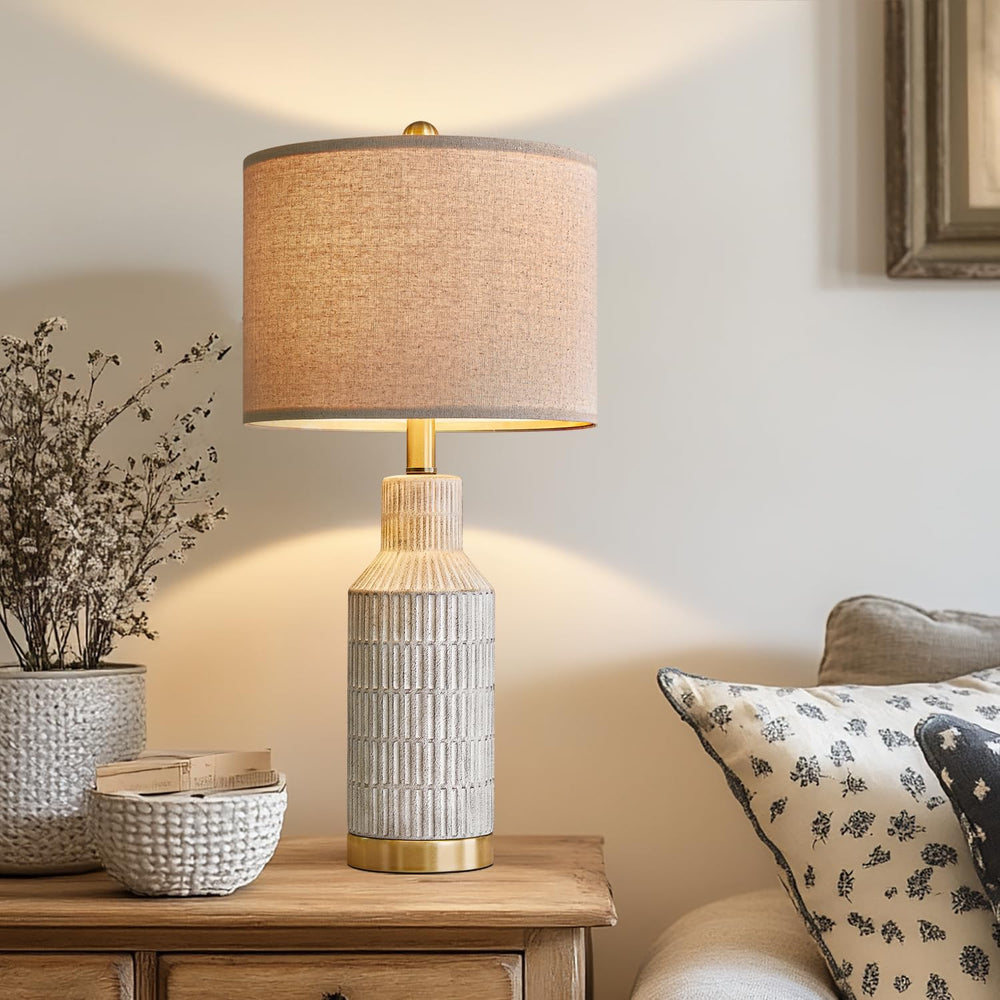 USumkky table lamp shade with linen diffusion for soft illumination