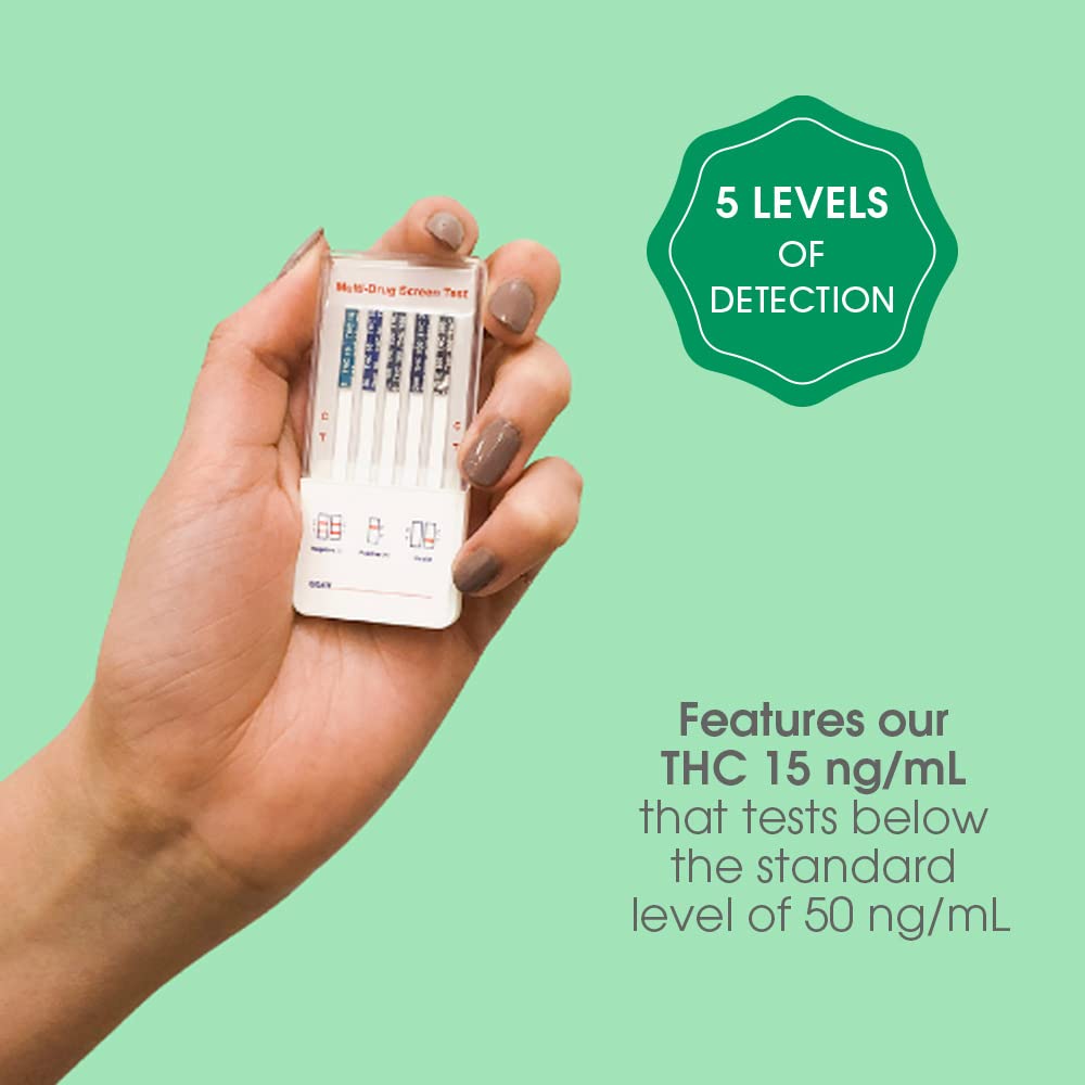 UTEST O-Meter THC test strips close-up showing sensitive detection capability