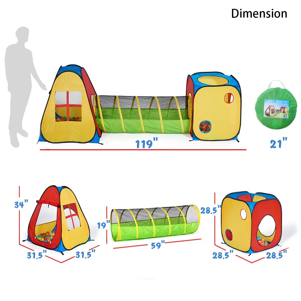 UTEX lightweight tent includes carry bag for easy portability