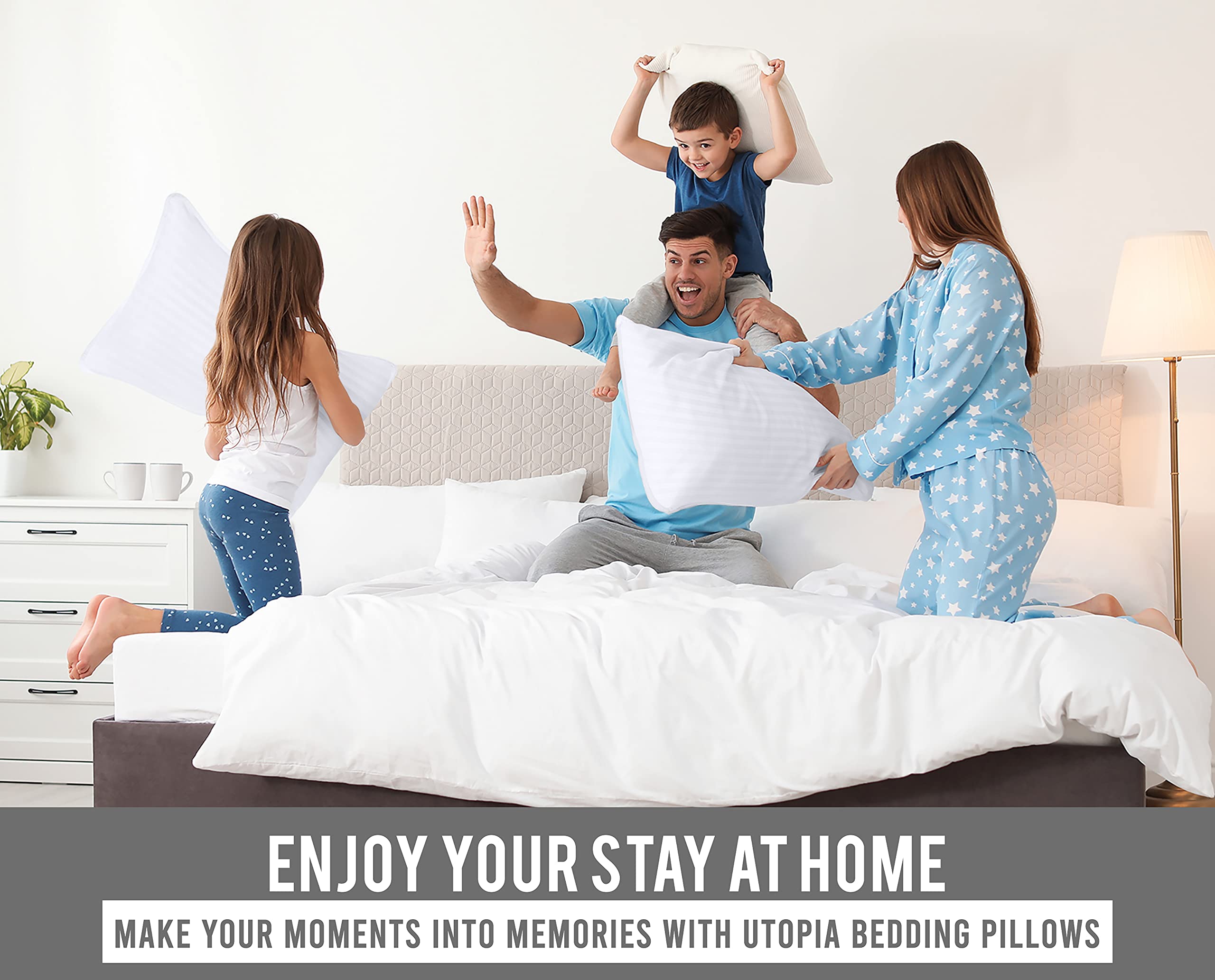 Utopia Bedding bedroom setup with two white pillows on a cozy bed