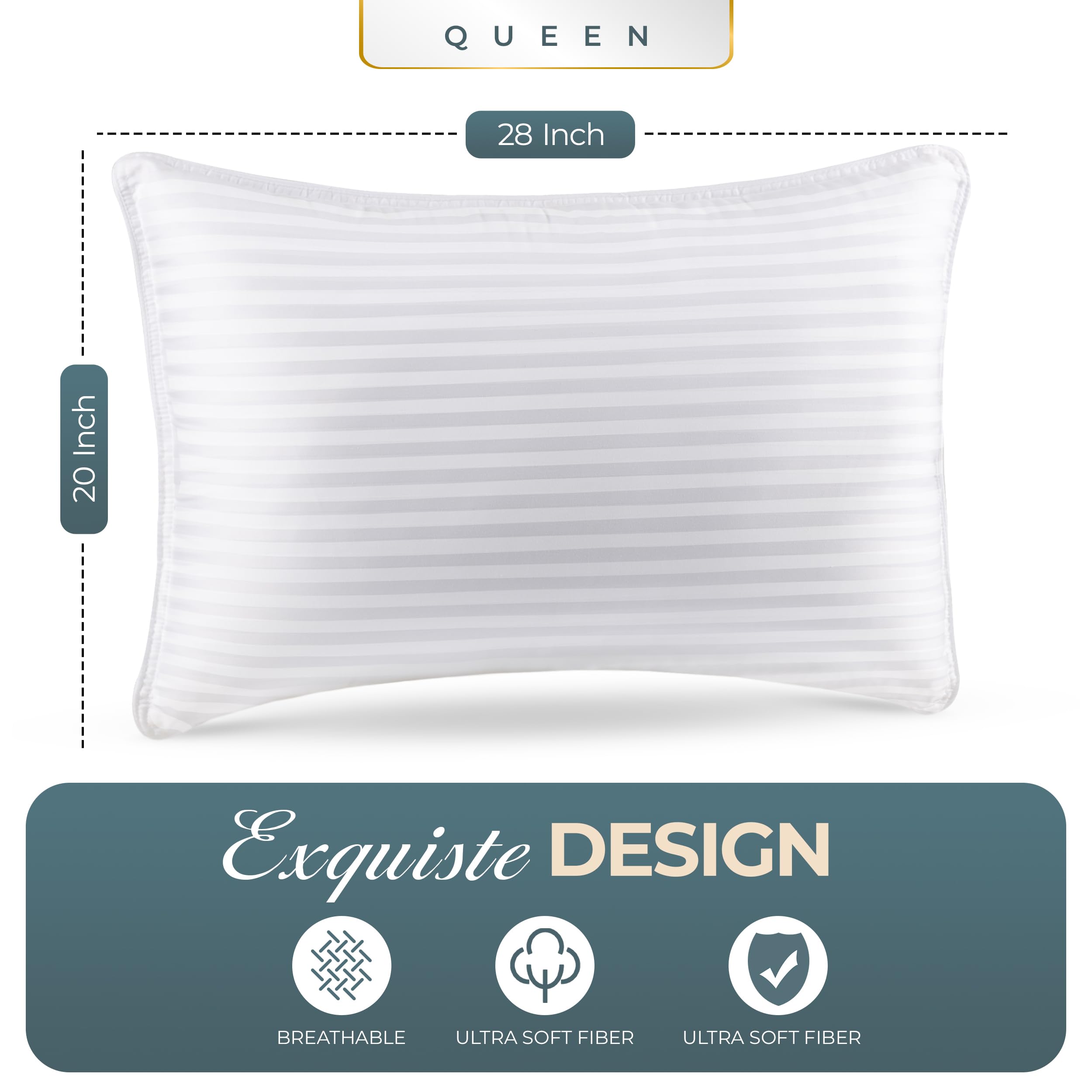Utopia Bedding pillows plush fiber fill close-up for soft, supportive cushioning