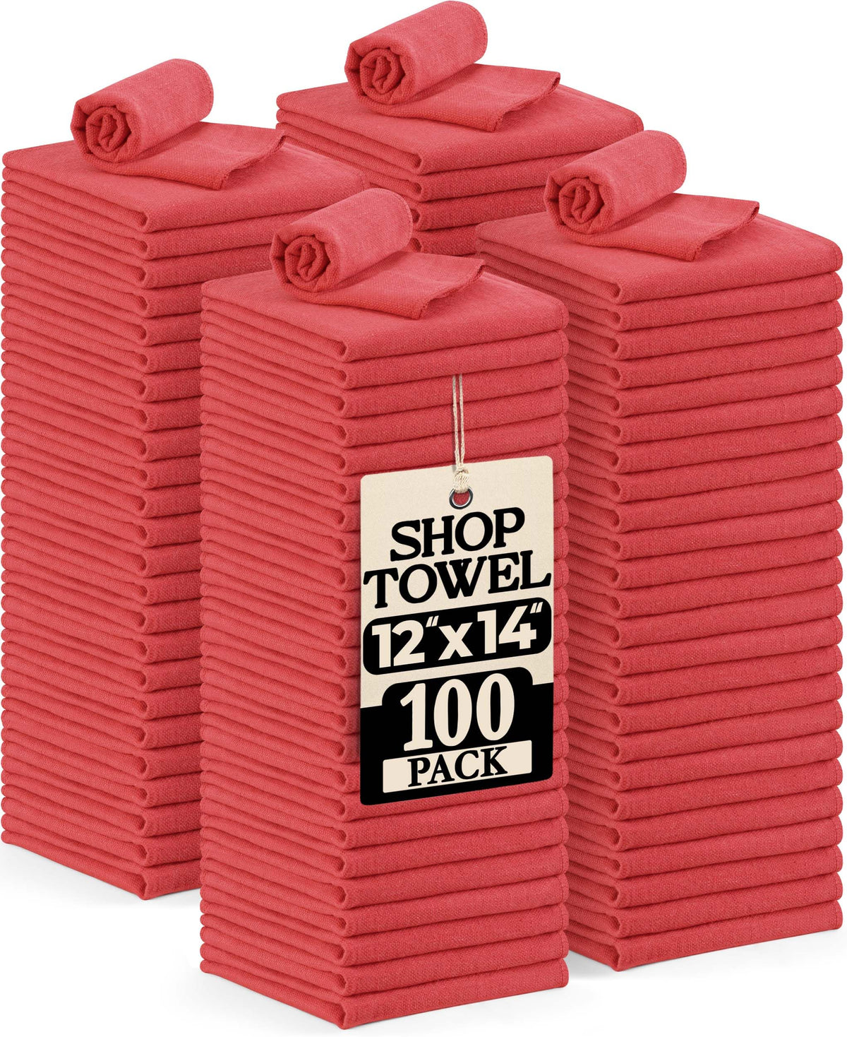 Utopia Towels cotton shop towel with quick absorption for fast spill cleanup in the garage.