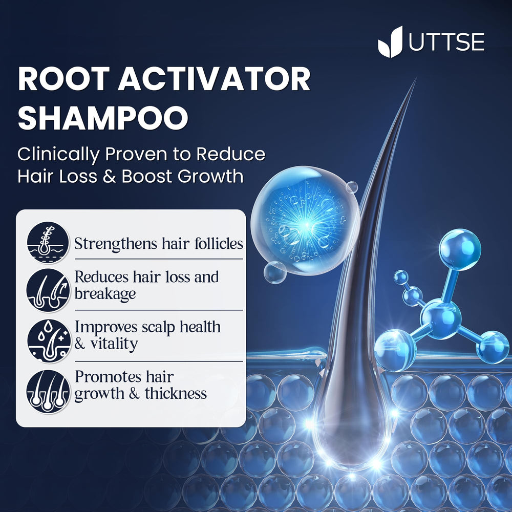 Uttse Root Activator Shampoo daily-use routine shot for ongoing nourishment.