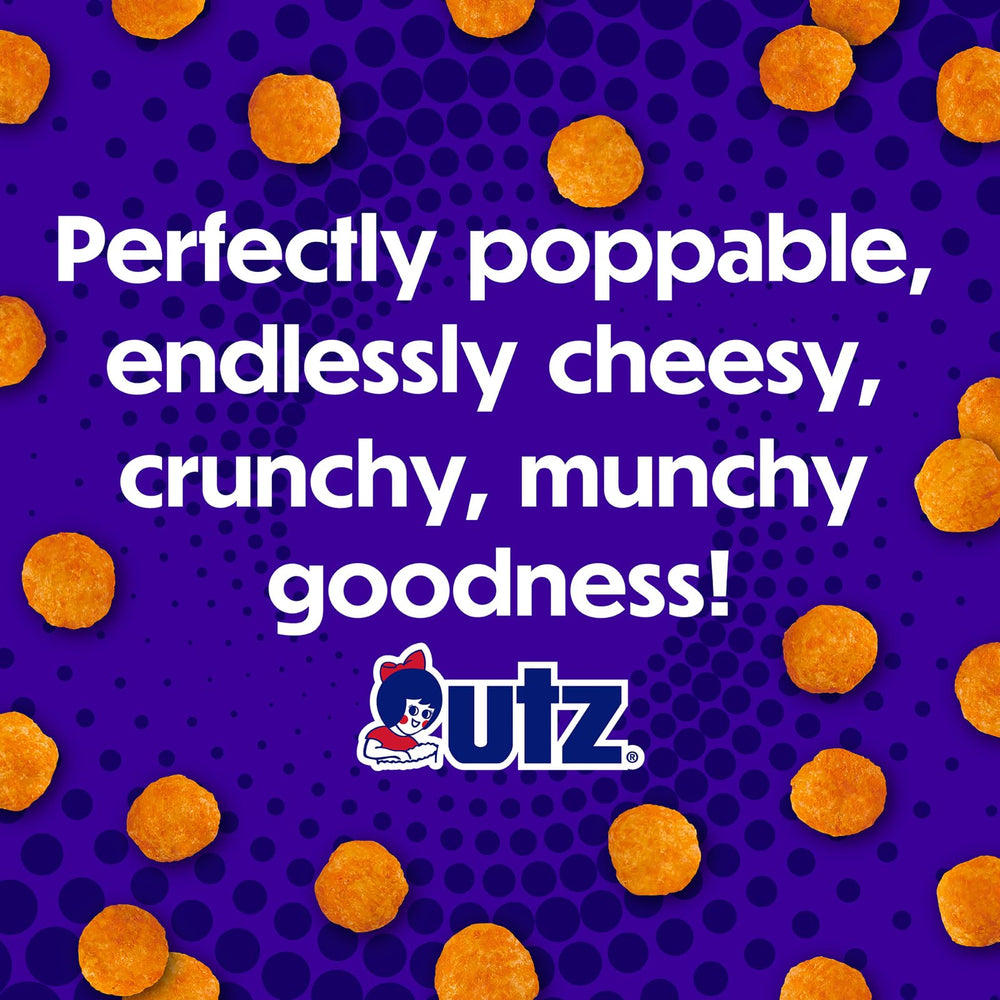 Utz Cheese Balls Barrel easy to pour and share during celebrations.