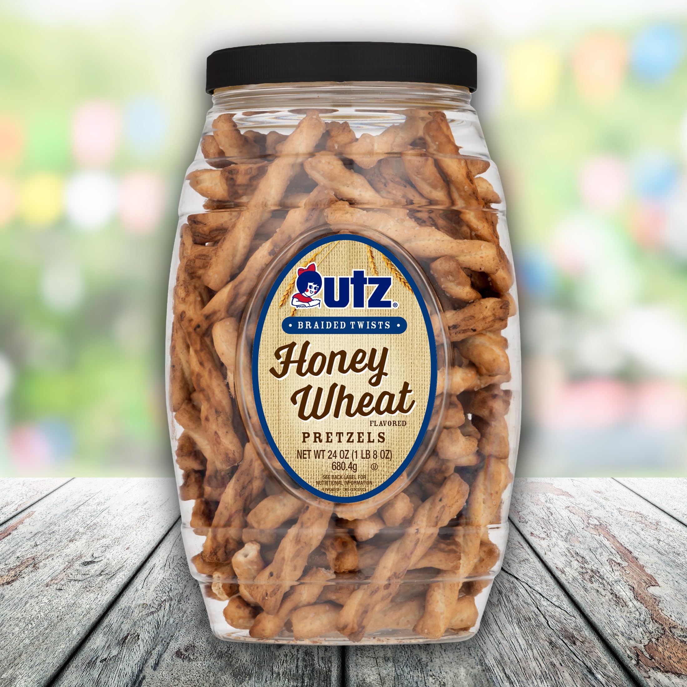 Utz honey wheat pretzels packed in a lunchbox for on-the-go crunch.