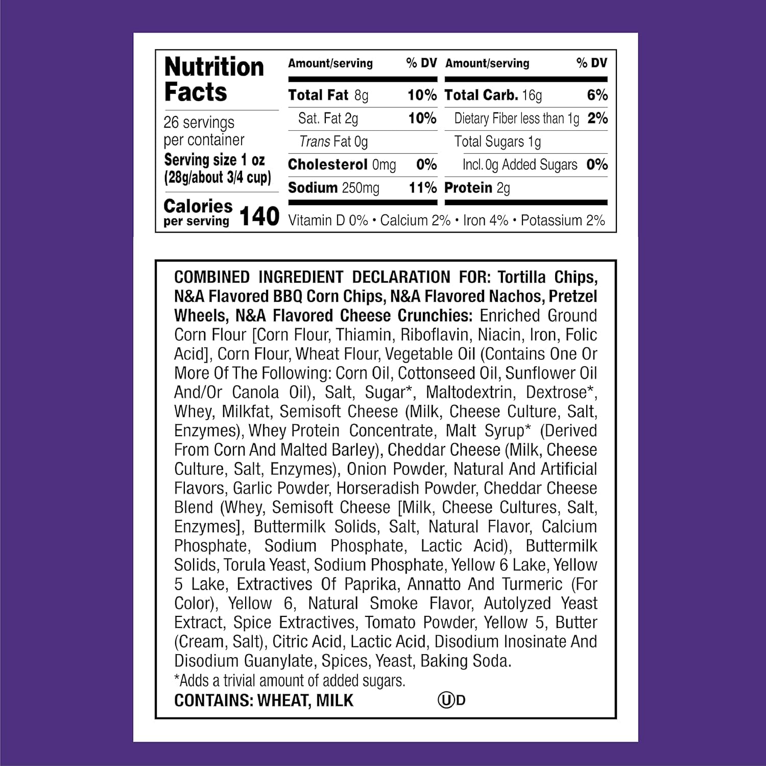 Utz Party Mix Barrel contents display a colorful mix for shared snacking