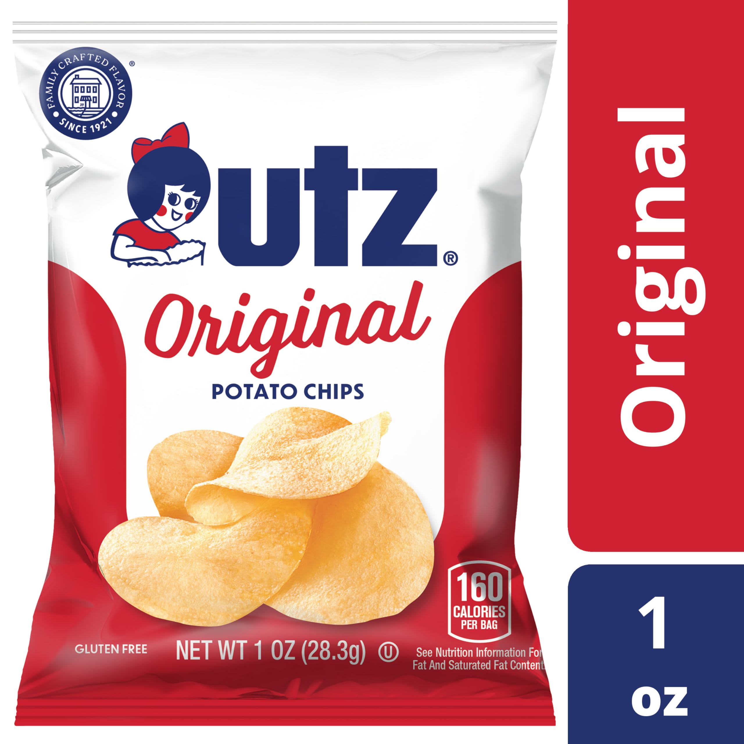 Utz Original Potato Chips in a pantry shelf ready for quick snacking.