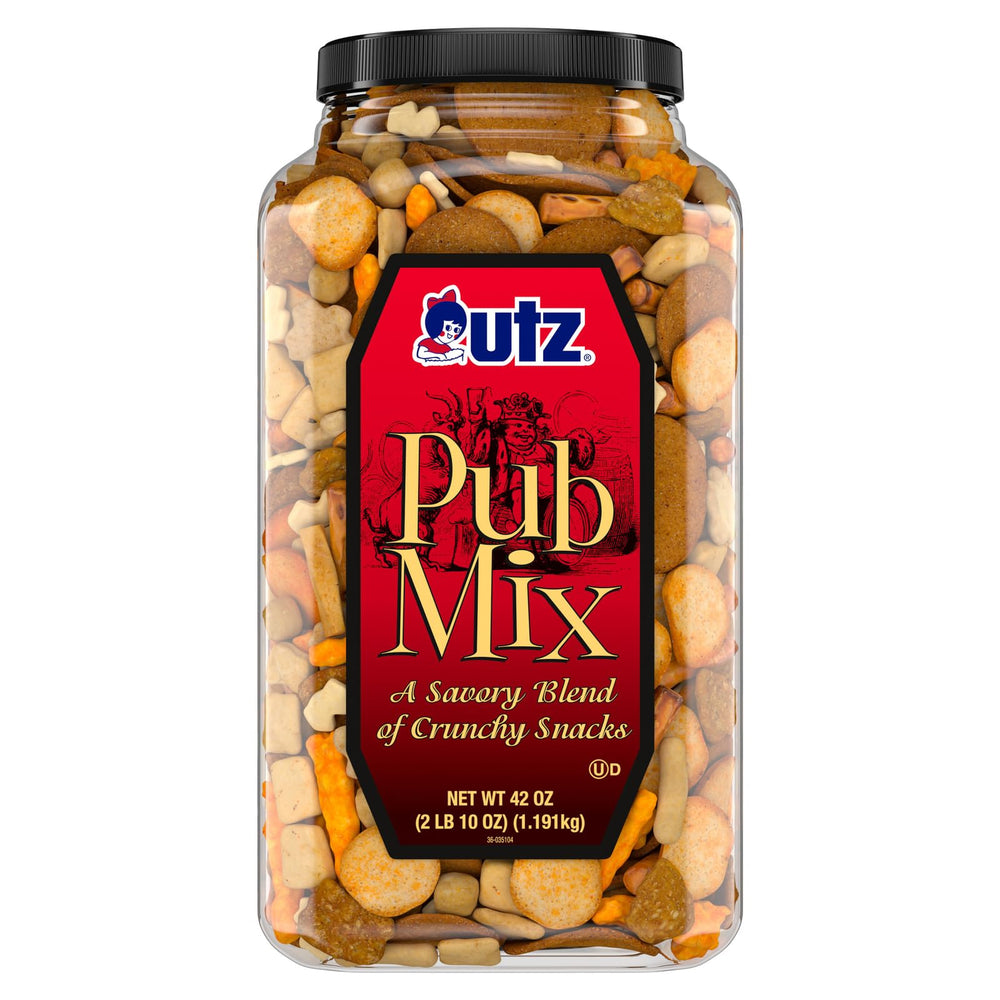 Utz Pub Mix 42 oz barrel, ideal for parties and gatherings