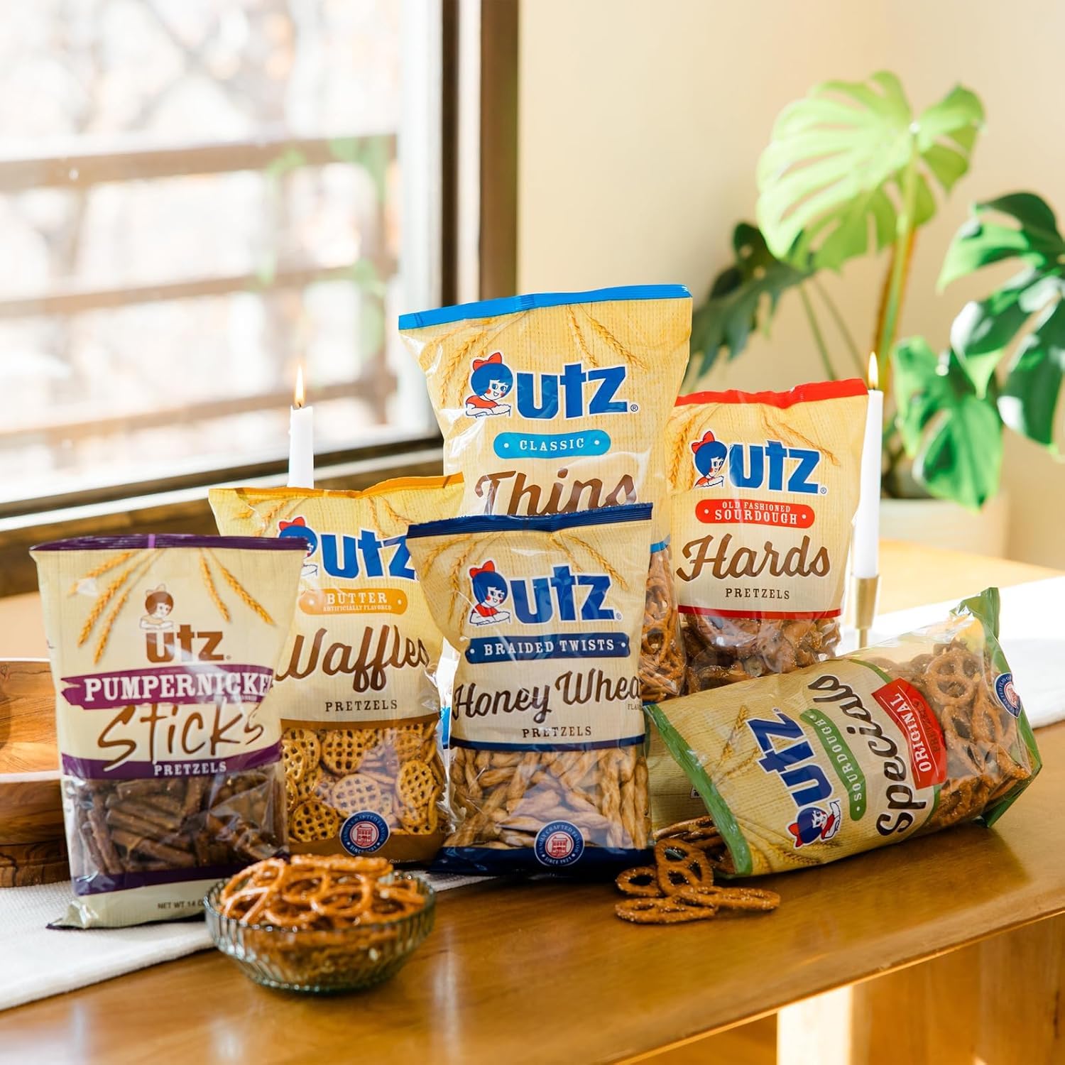 Party platter with Utz pretzels, perfect for social gatherings.