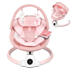 Uuoeebb baby swing pink seat offers cozy support for newborns and toddlers.
