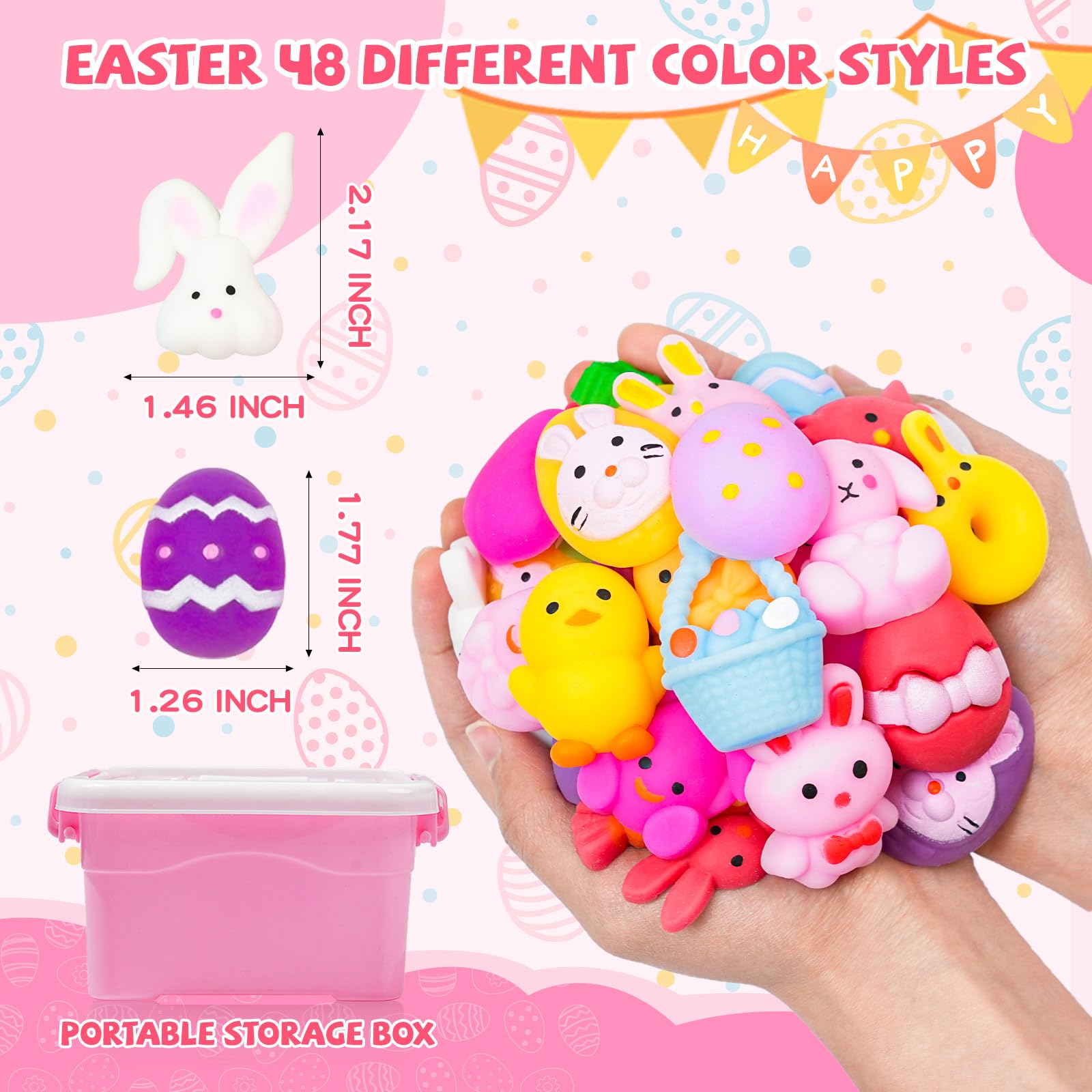 UUSYCUN Easter Mochis portable stress relief toys for quick calm anywhere