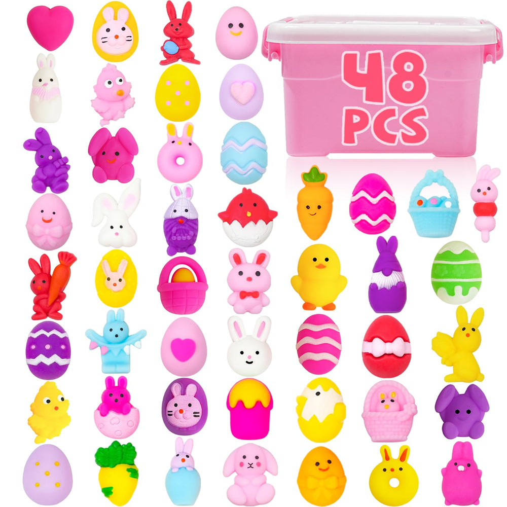 UUSYCUN Easter Mochis 48-pack box in pink bin for easy gifting