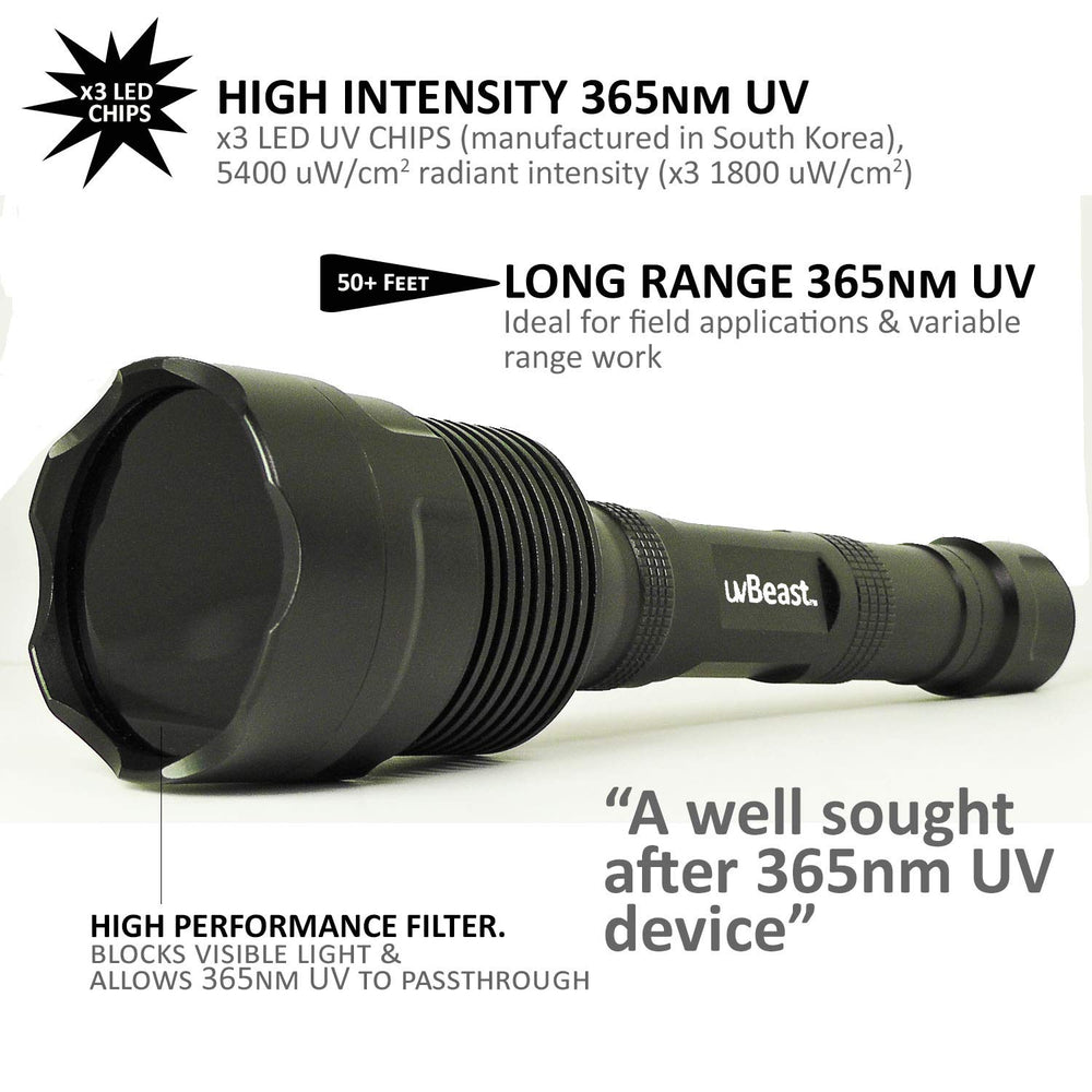 uvBeast V3 365nm LEDs provide high UV output for clear inspection