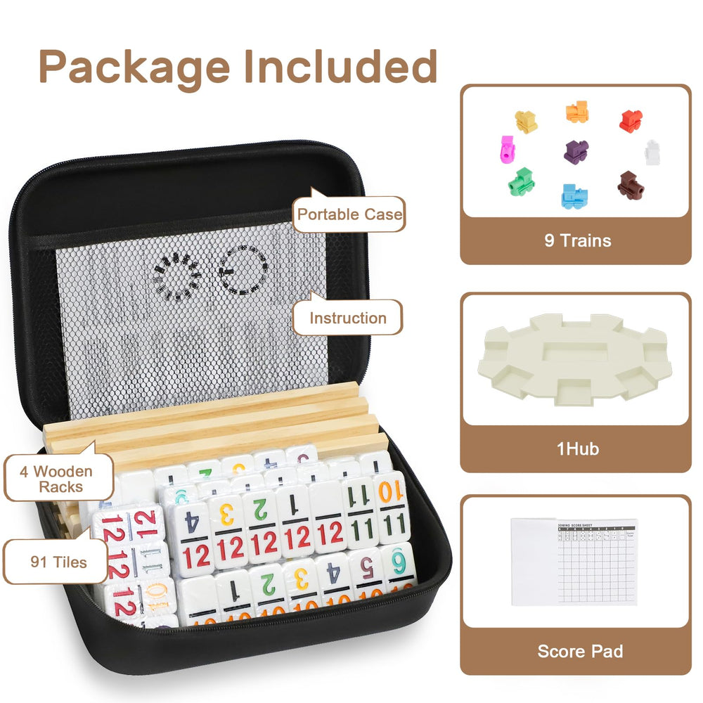 uvcany mexican train dominoes portable case keeps everything together for travel and storage.