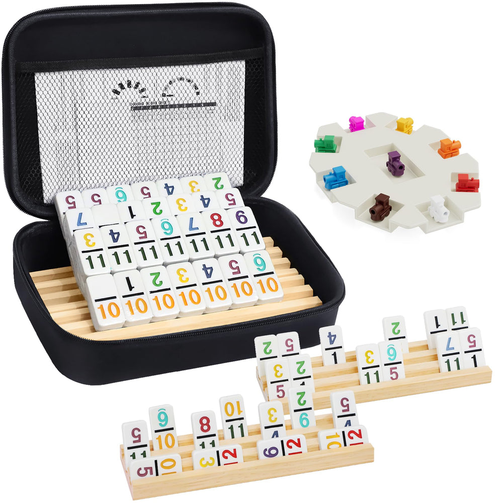 uvcany mexican train dominoes tiles showcase 91 colorful dominoes for family game night, great bonding.