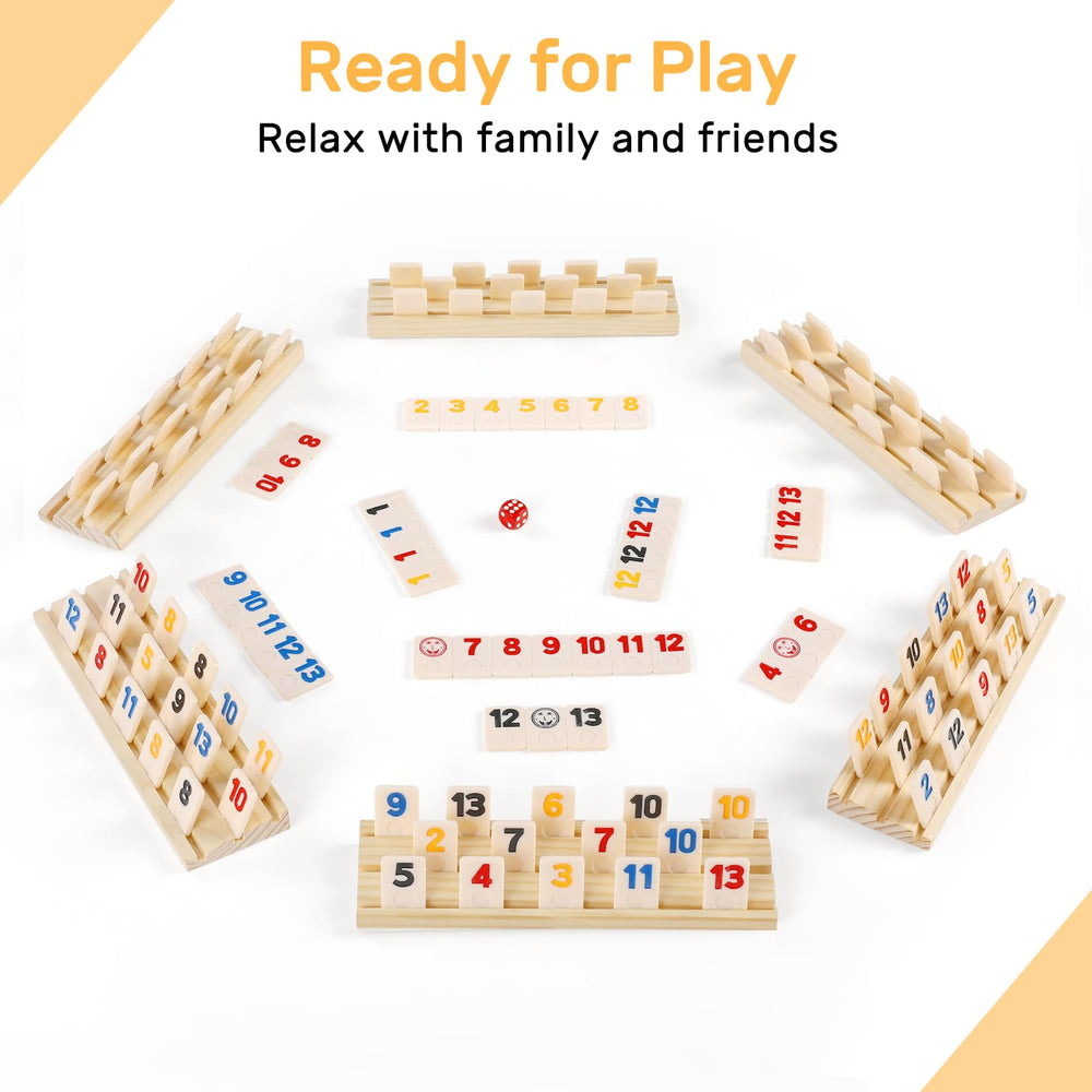 uvcany Rummy Cube wooden racks provide stable, non-slip support during play