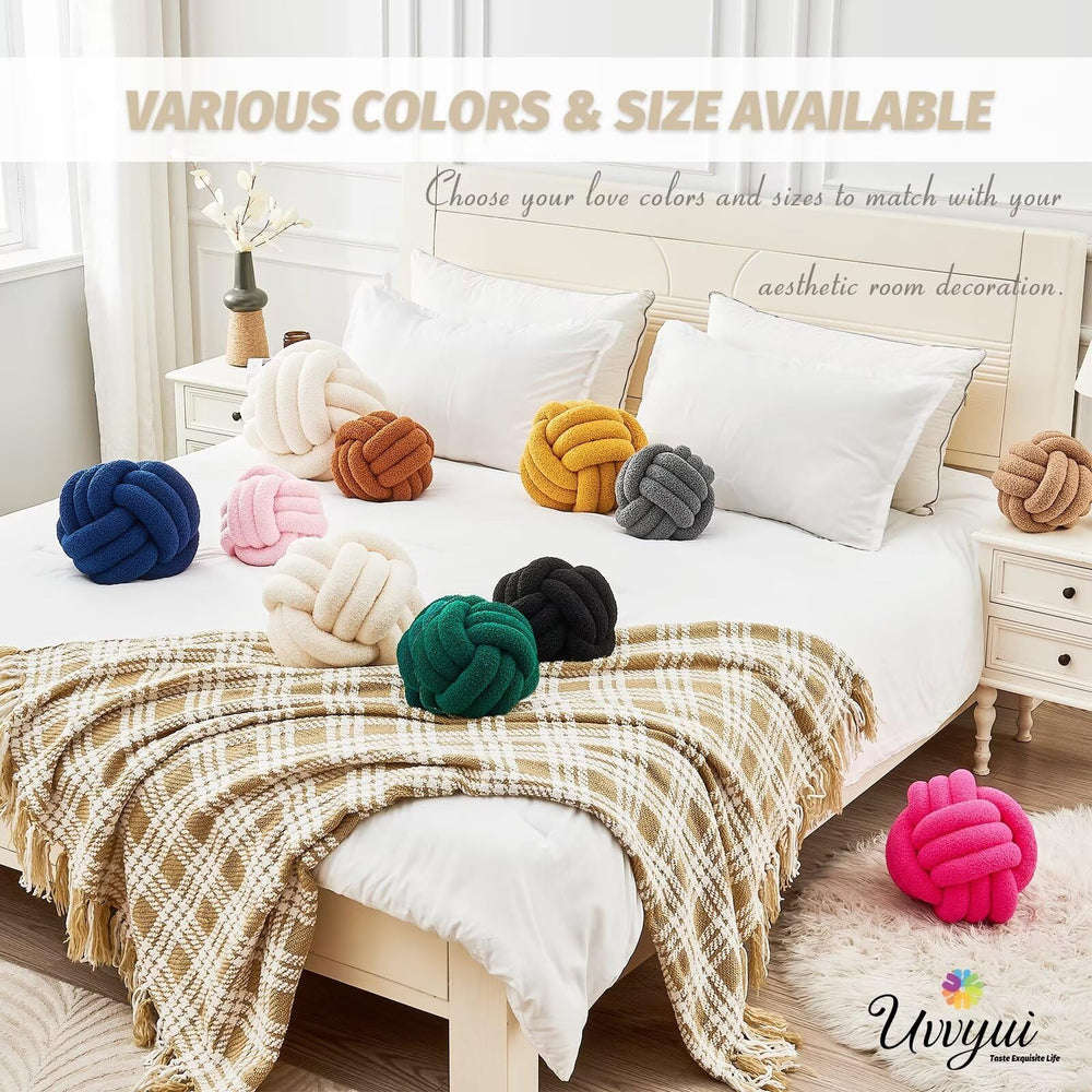 Uvvyui knot-ball pillow care-friendly design supports easy spot cleaning.