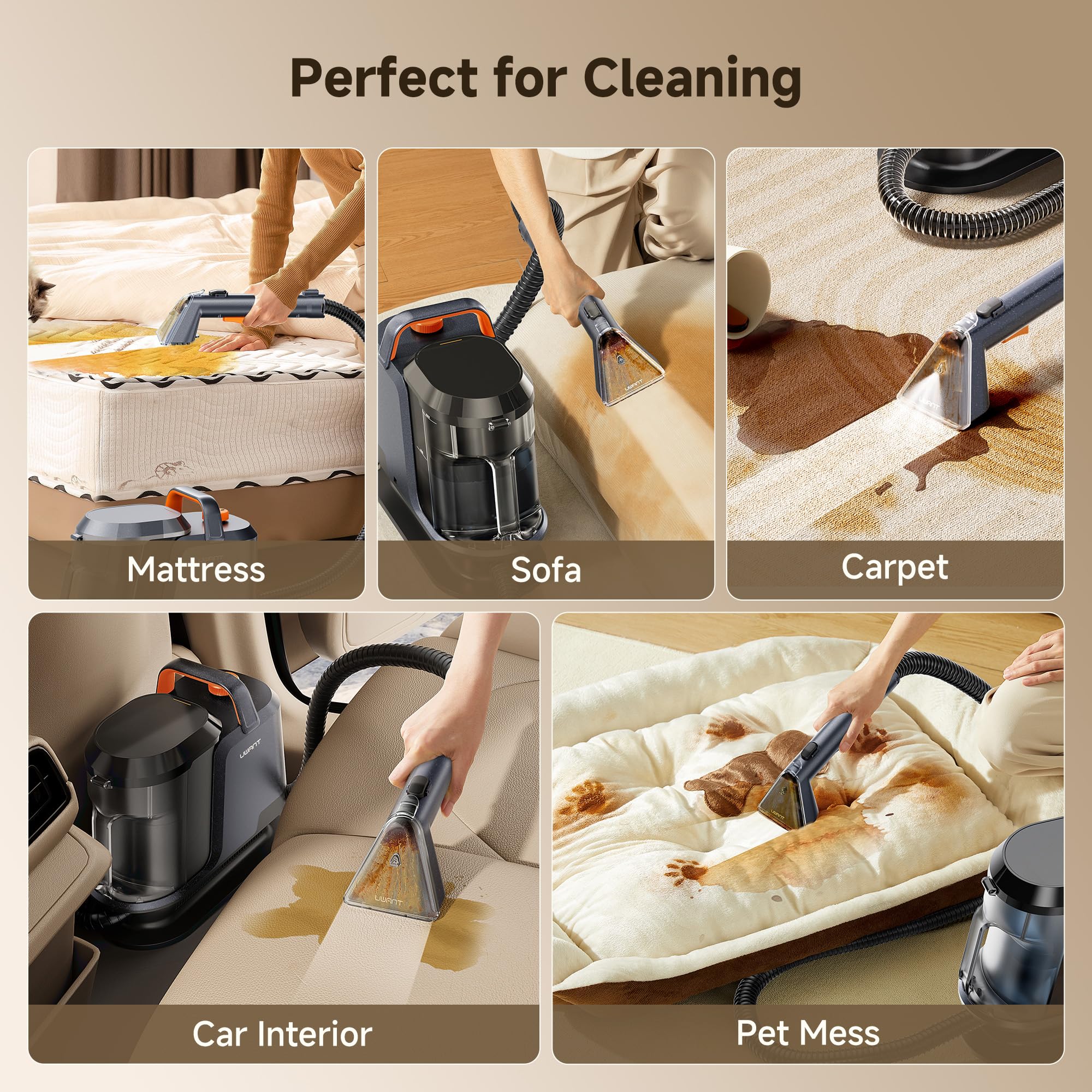 Uwant accessory kit with brushes and solution ready.