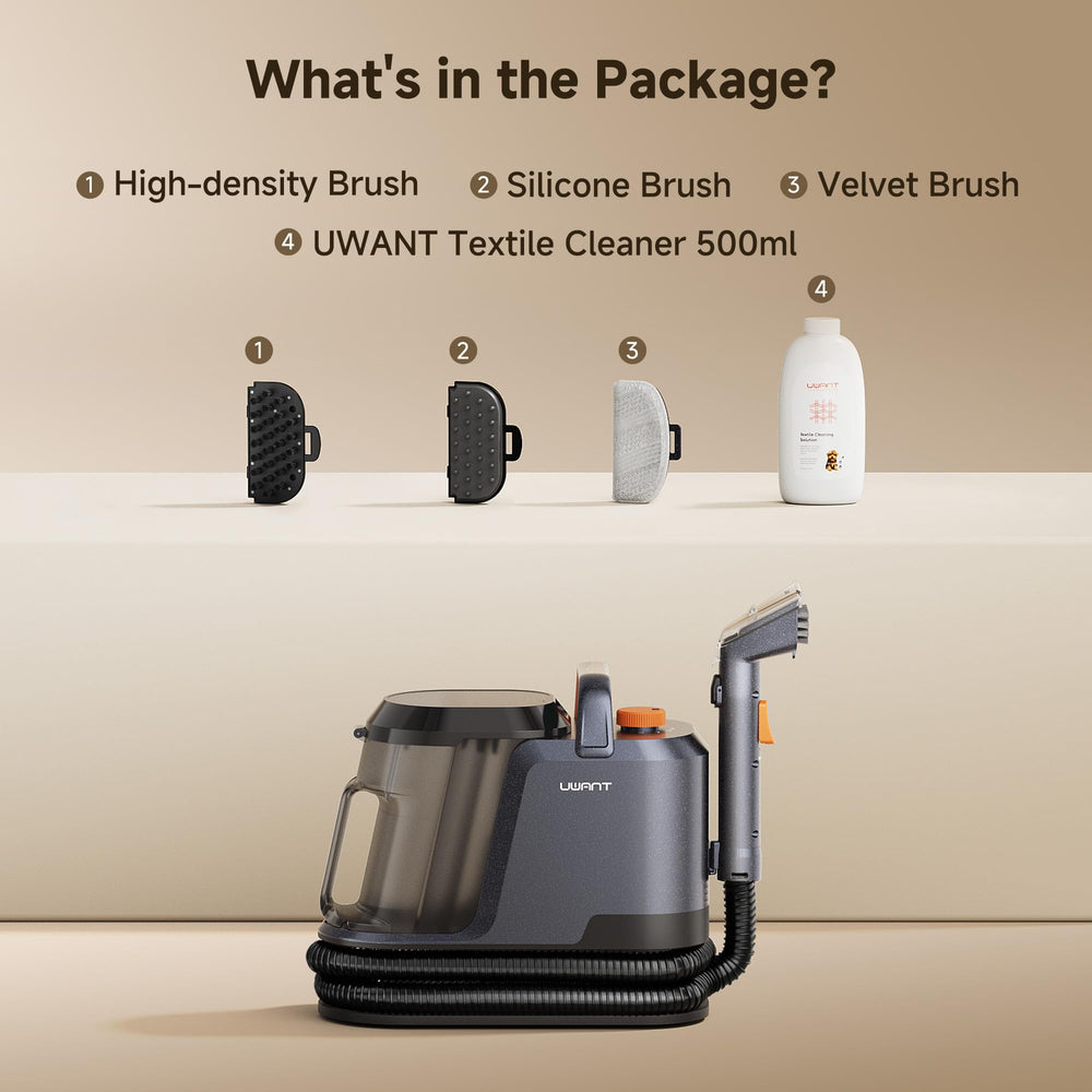 Uwant compact cleaner stored in a cabinet.