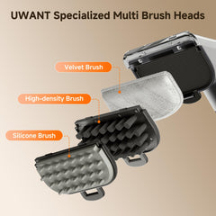 Uwant spray-scrub-suction cleaner on upholstery and car seats.