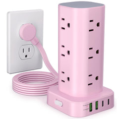 UWIWUTEI power strip tower with 12 outlets for organized desk charging