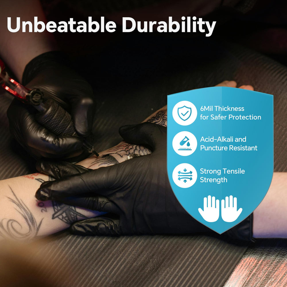 UYKKE latex-free and powder-free disposable gloves reduce irritation and mess.