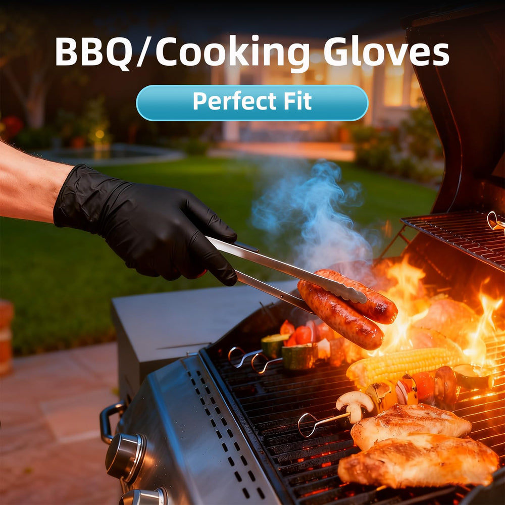 UYKKE nitrile gloves with textured fingertips for better grip.