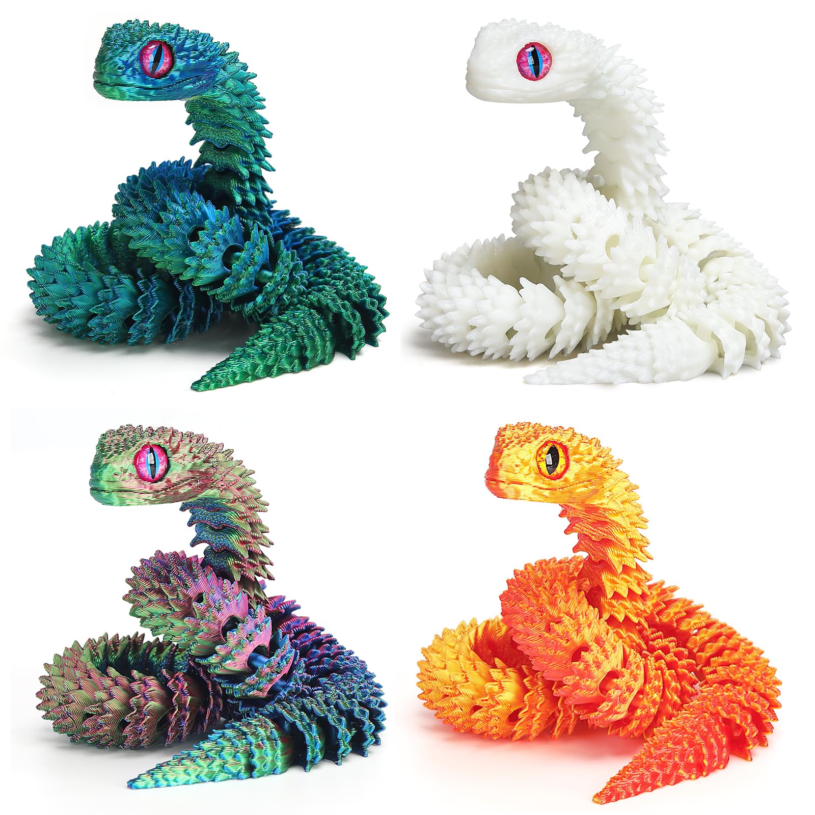 uyrzwek 12in 3D printed snake toy poseable for interactive play.