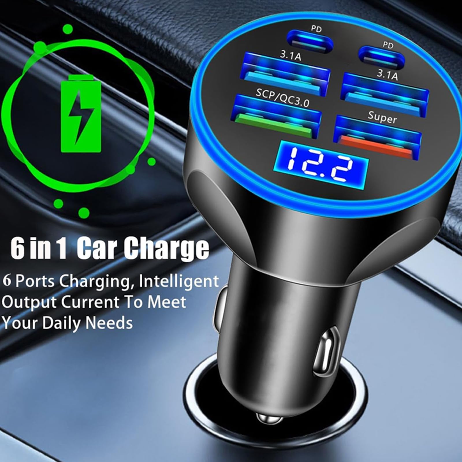 UYUXIO cigarette-lighter socket adapter adds extra outlets.