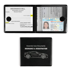UYYE car registration holder with glovebox for quick document access.