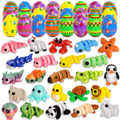 U-Zomir prefilled eggs feature mini 3D animals for lively Easter hunts.