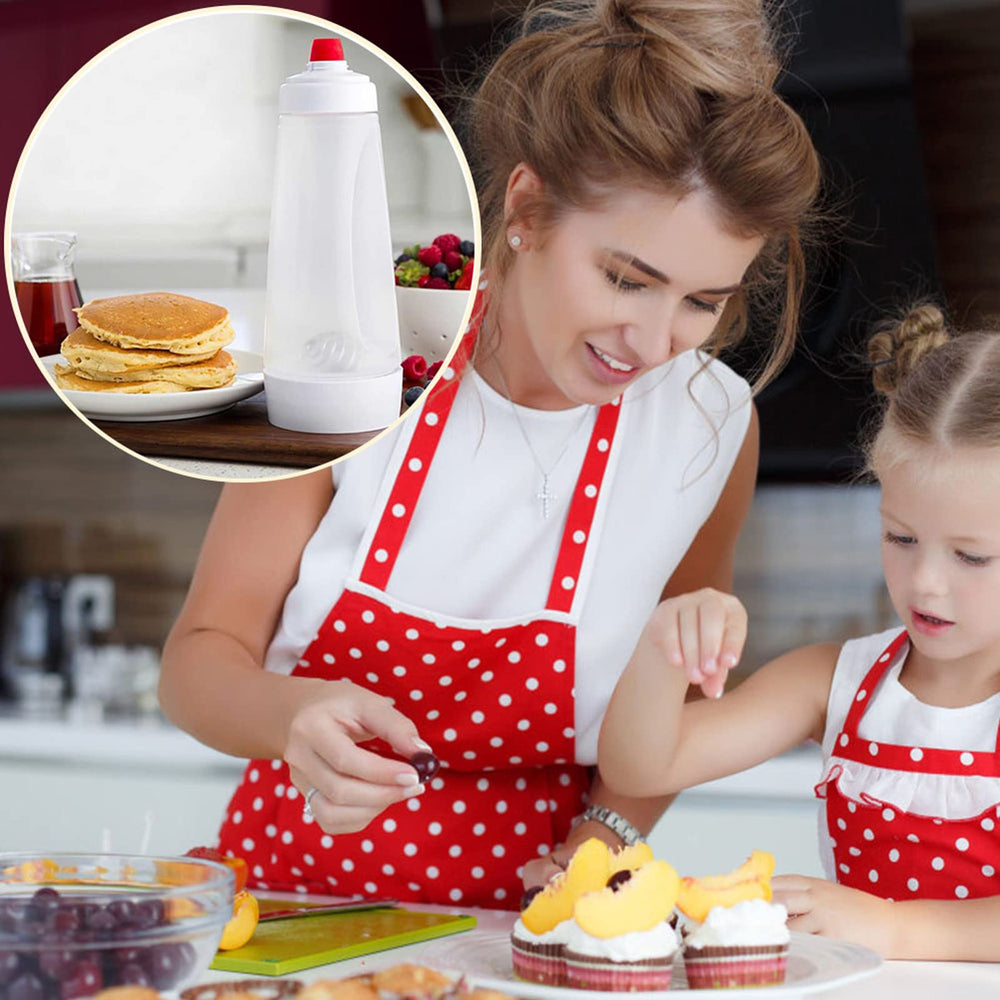 UZOU pancake batter dispenser wide opening enables easy ingredient addition.