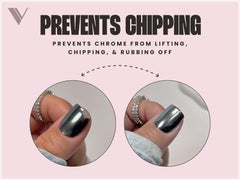 V Beauty Pure chrome bond gel ensures solid adhesion.