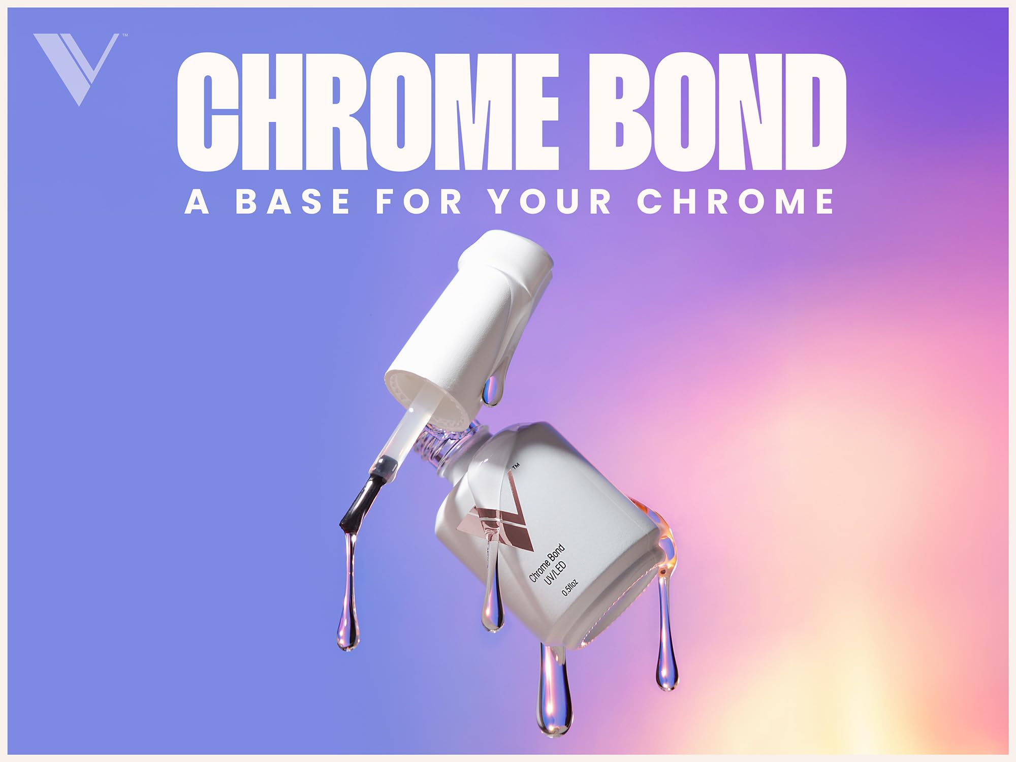 V Beauty Pure chrome powder base coat enables precise powder placement.