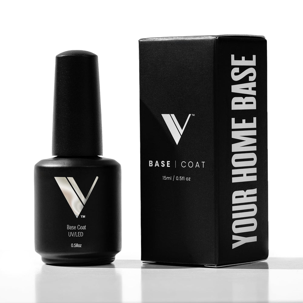 V Beauty Pure Gel Base Coat bottle closeup for smooth base and even color