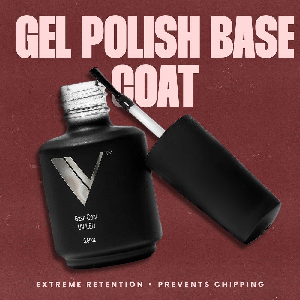 V Beauty Pure Gel Base Coat tip dispense demonstrates precise application and strong adhesion