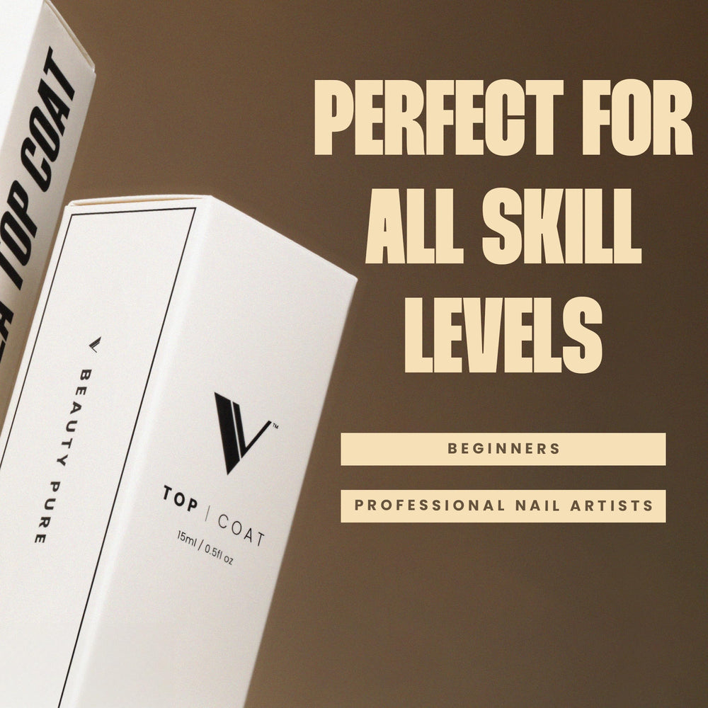 V Beauty Pure No Wipe Top Coat prevents yellowing for true color