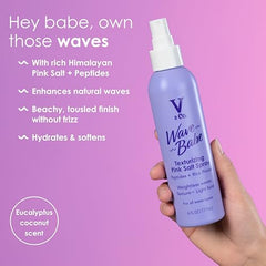 Damp hair with Wave Babe spray ready to define waves.