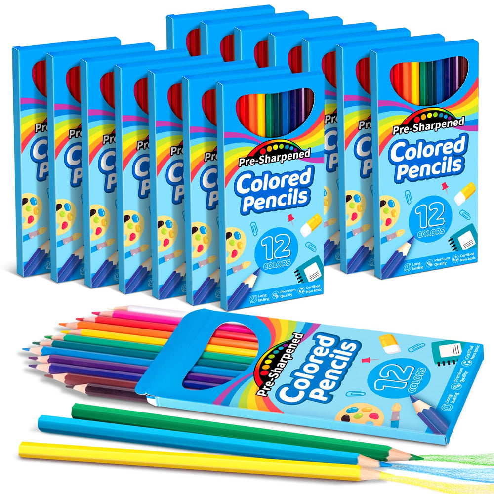 V-Opitos 168-count colored pencils set for kids, vibrant classroom-ready color
