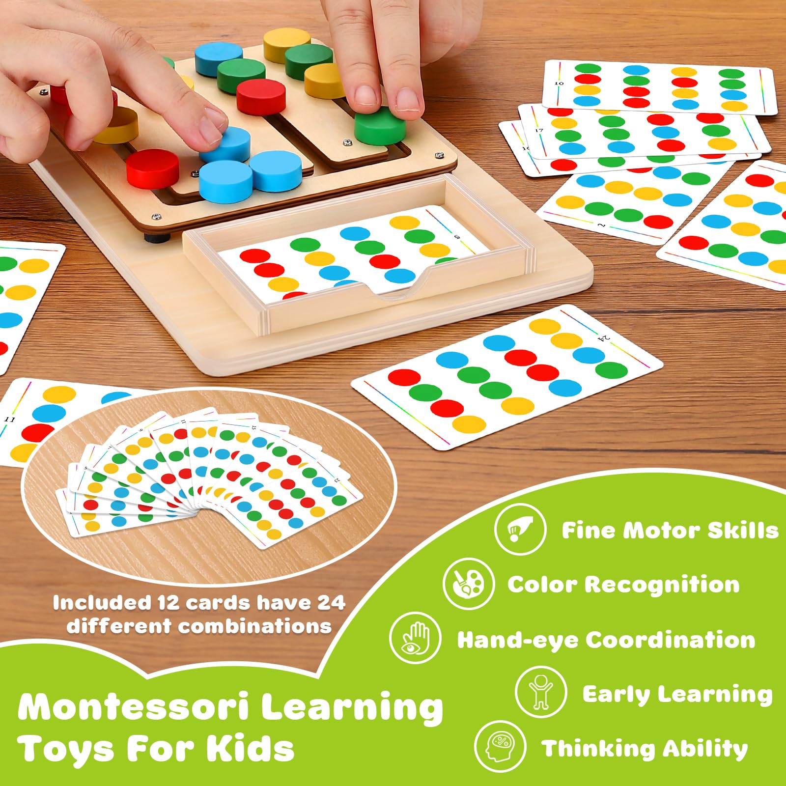 V-Opitos color matching puzzle board designed for hands-on learning on the go.