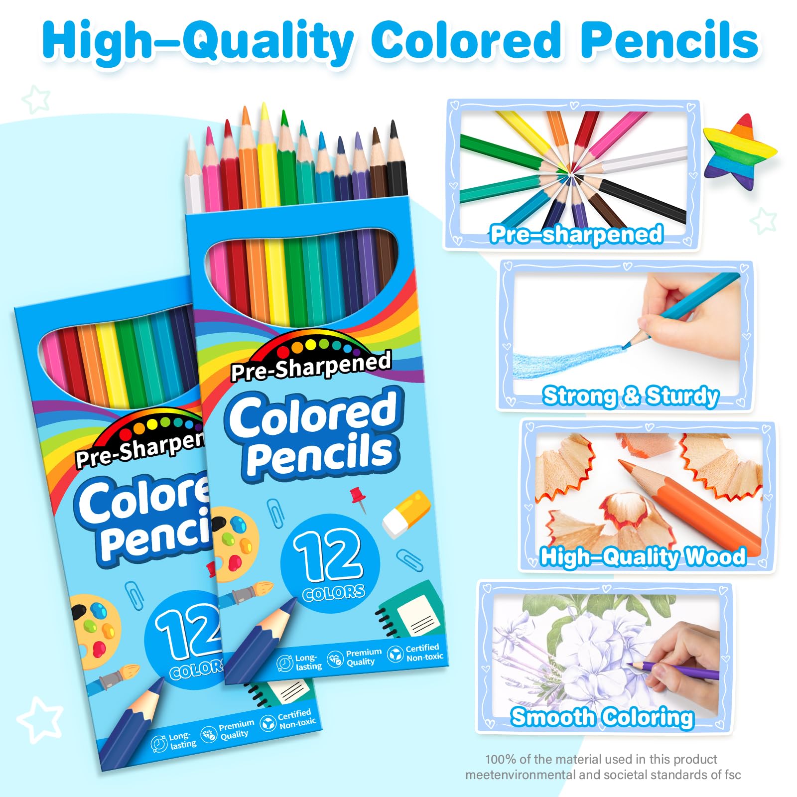 V-Opitos hexagonal design pencils offer a comfortable grip for steady drawing
