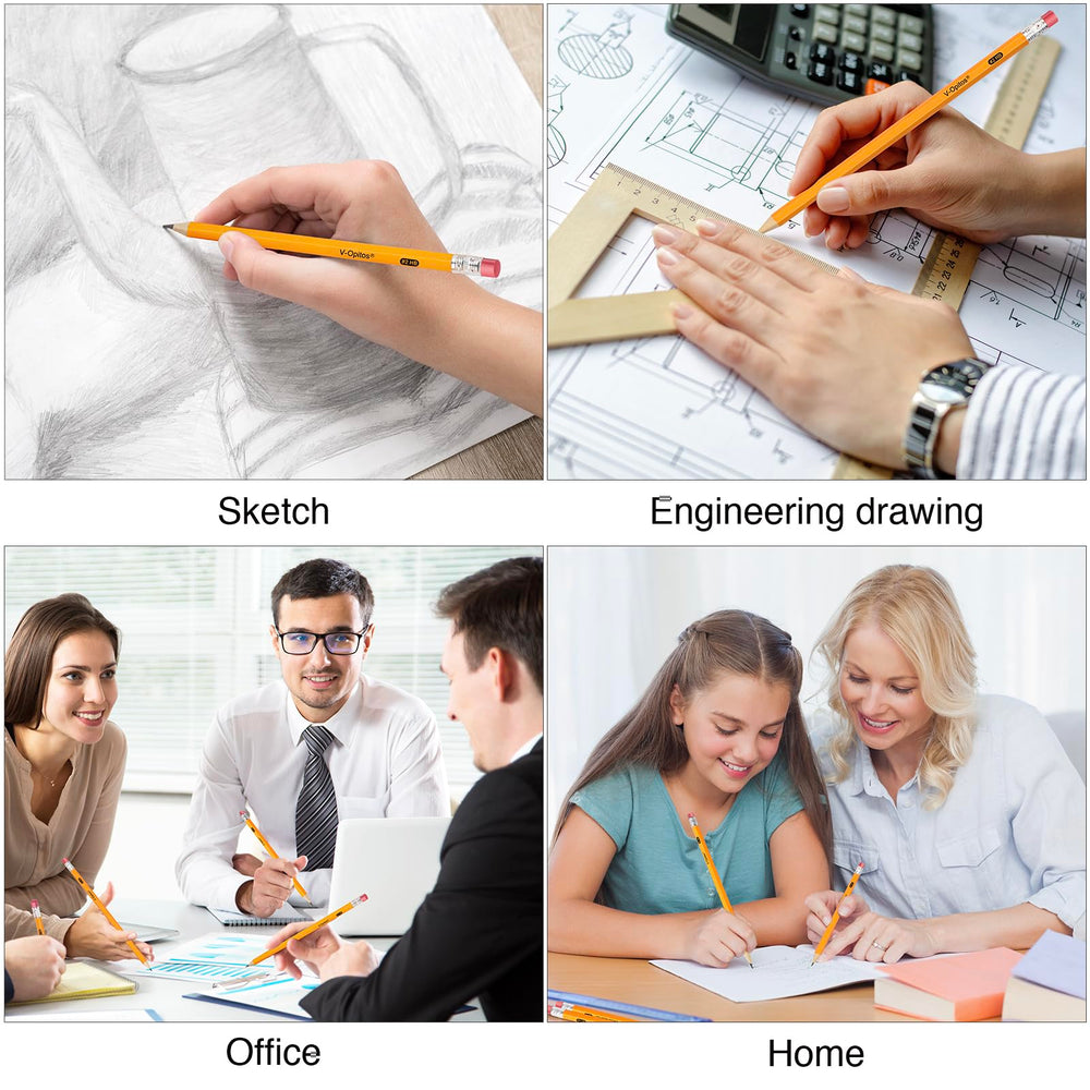 V-Opitos non-toxic 2HB pencils safe for students and adults.