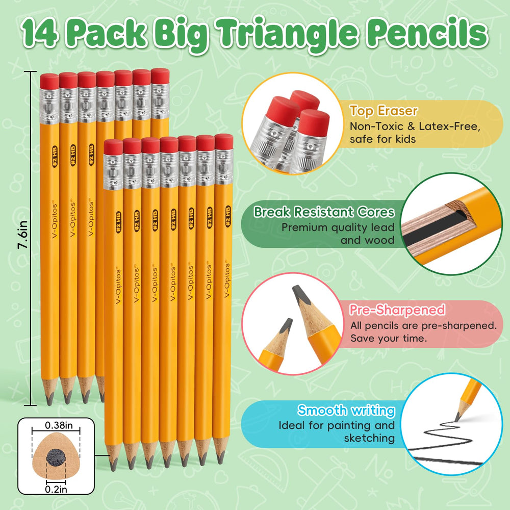 V-Opitos pencil with eraser end for easy corrections.